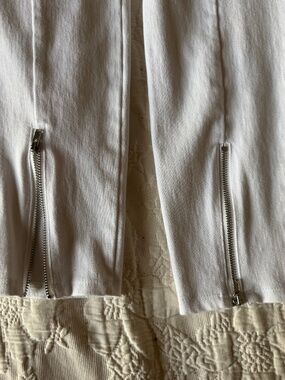 Lysse Knit Denim white pull on jeggings with front ankle zippers size XL